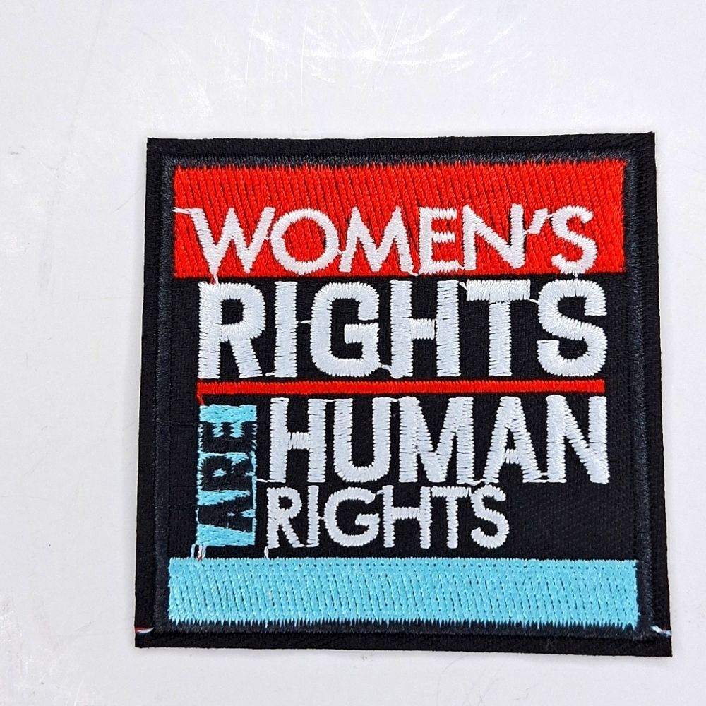 Women's rights are human rights iron on patch